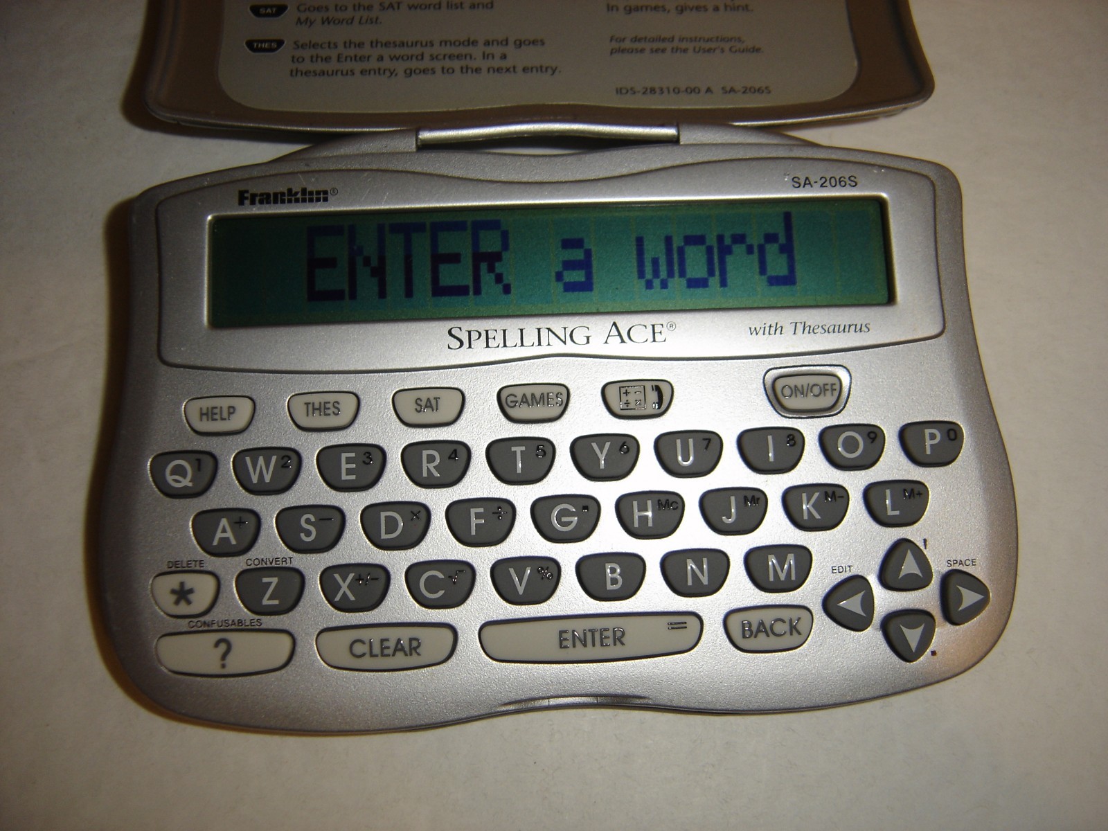 Franklin Spelling Ace SA-206S w/ Thesaurus Handheld Electronic Tested Works