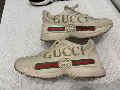 お買い得！！★グッチ★ RHYTON スニーカー GUCCI グッチ RHYTON スニーカー ピンク 薄汚れ SIZE9 約28cm