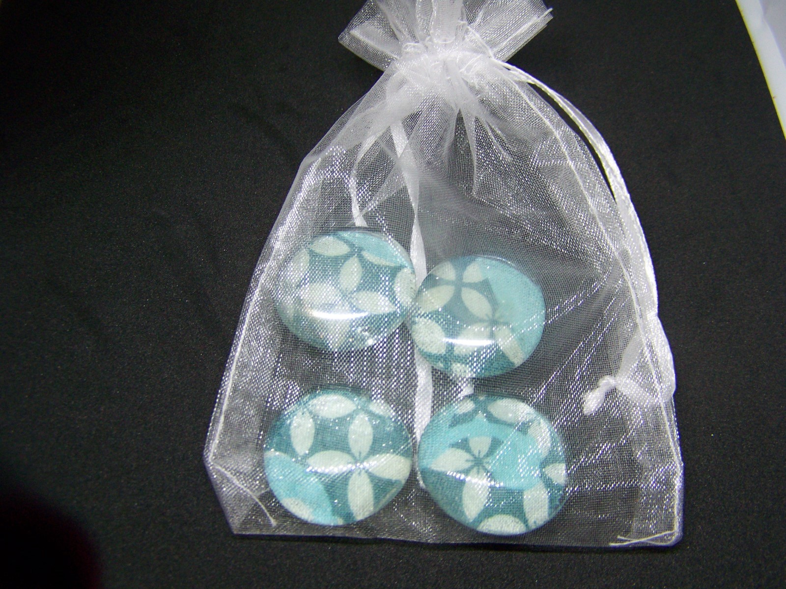 Handmade Glass Gem Refrigerator Magnets Set of 4