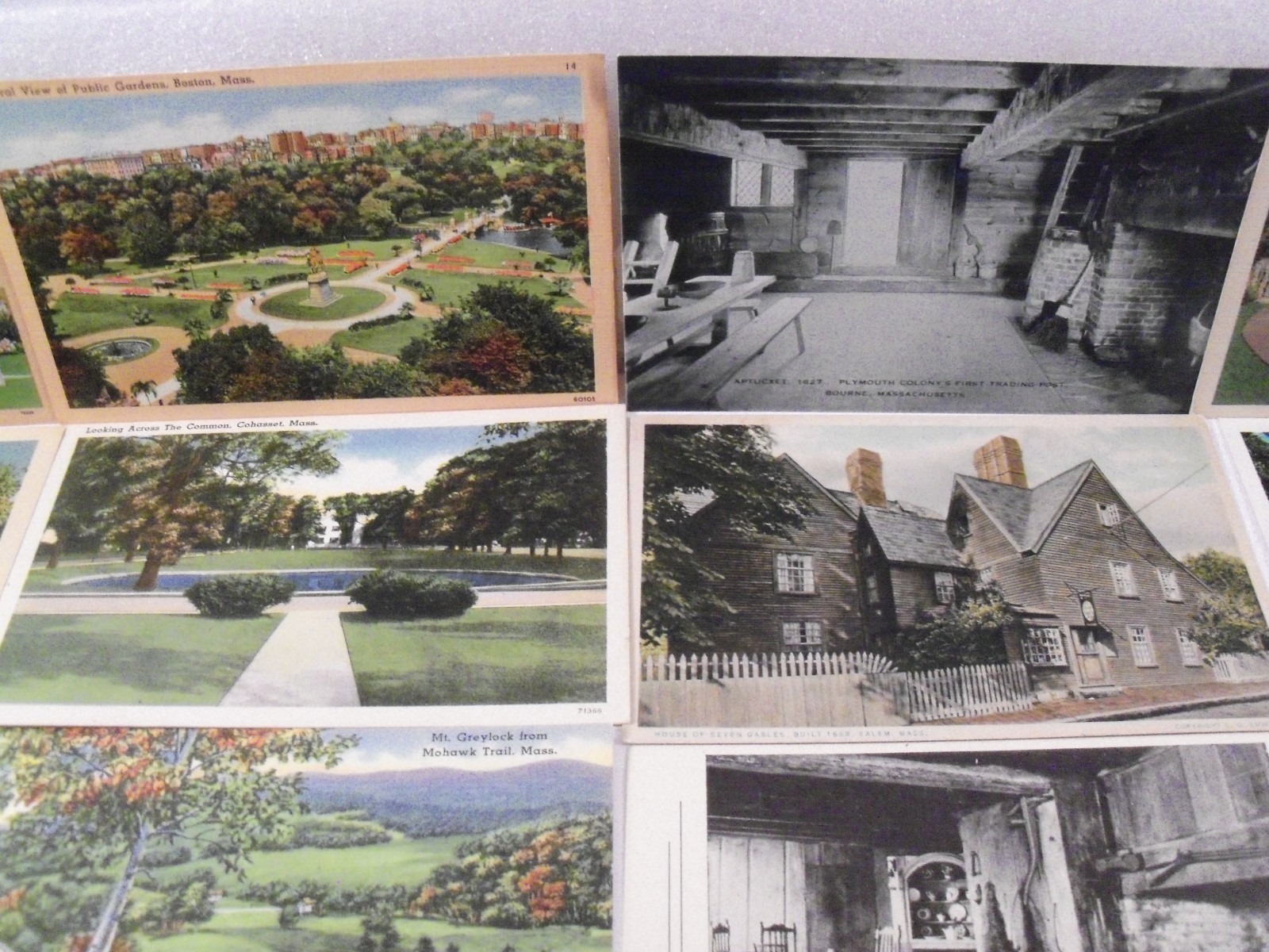 MASSACHUSETTS! MA. LINEN 28 UNPOSTED POSTCARD LOT WWII & PRE-WWII 1 LARGE LETTER