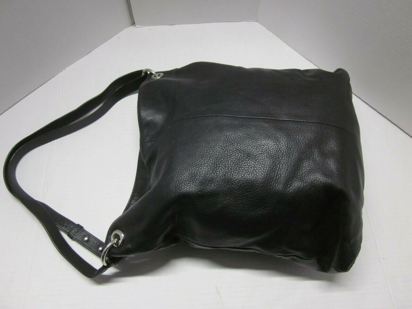RaRe J.JILL 2 Way Black Leather Crossbody Bucket Hand Bag