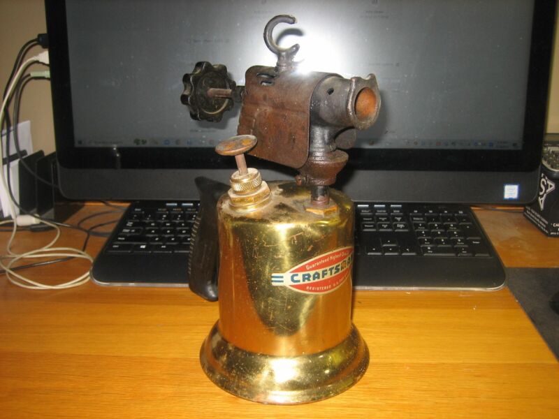 Antique Brass Craftsman Blow Torch Vintage Tool Soldering Blowtorch VTG Decor