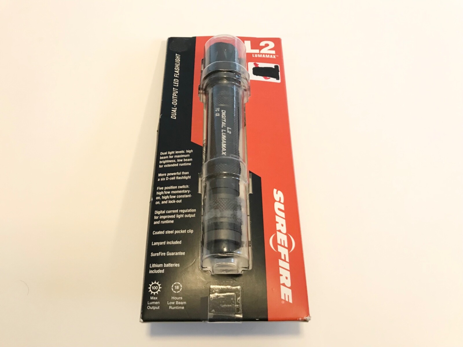 Surefire L2 Digital Lumamax 15/100 Lumen Dual-Output LED Surefire L2 Digital Lumamax 15/100 Lumen Dual-Output LED