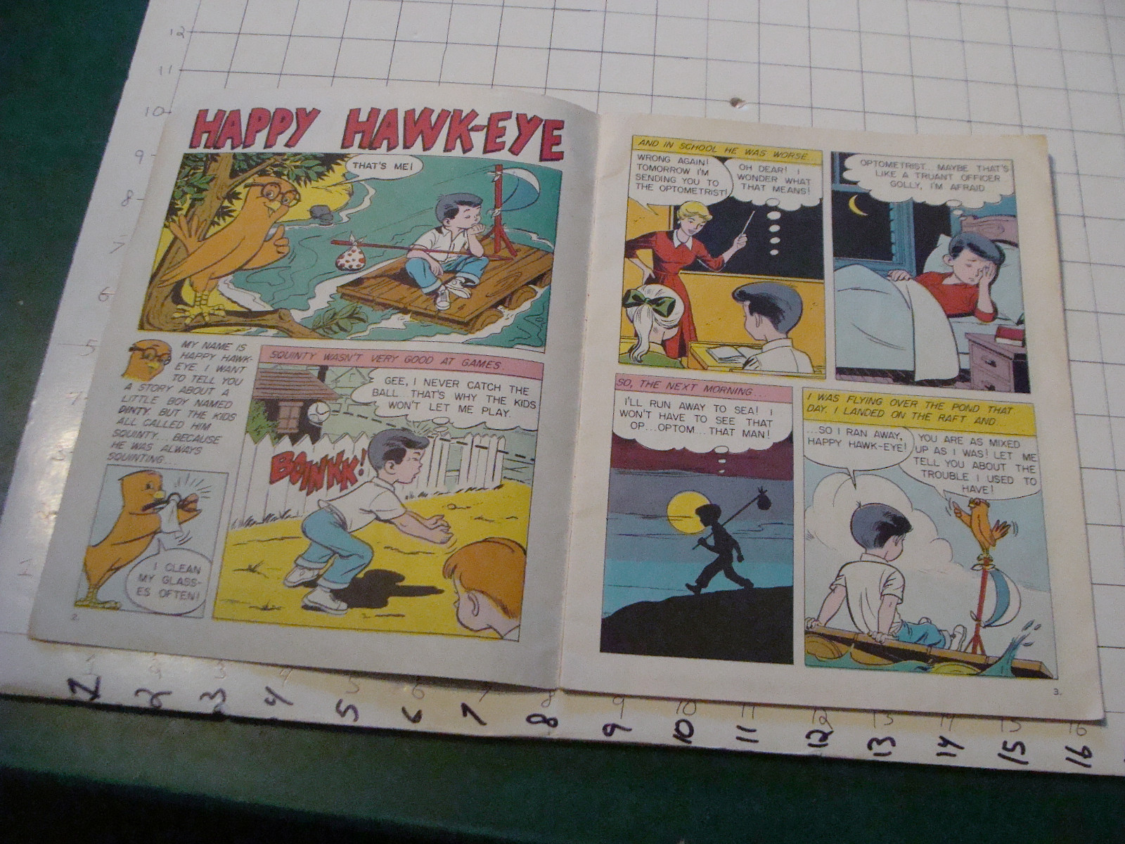 vintage DEWEY C. WELL and his pals, by Marty Wolfson, comic partially used