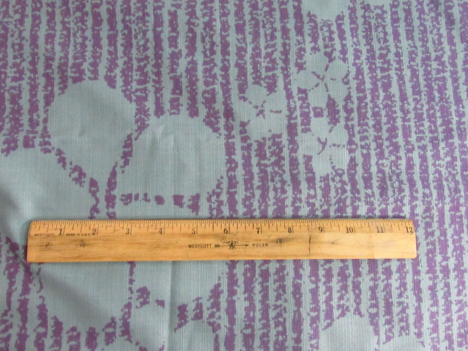 VTG Barkcloth Broken Line Petal Print Fabric 2 yds 44