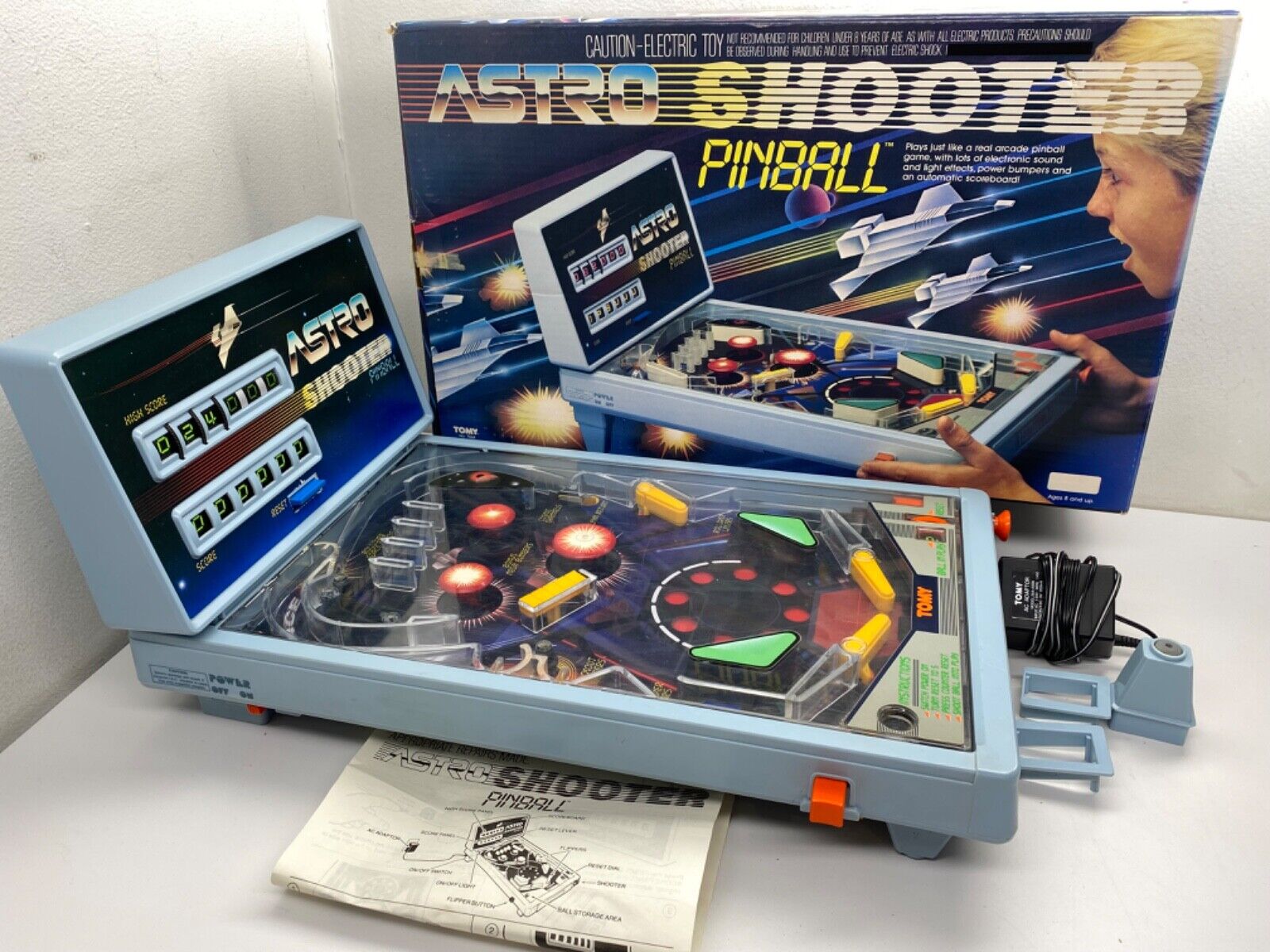 Vintage 1983 TOMY Astro Shooter Pinball Machine # 7024 + Vintage 1983 TOMY Astro Shooter Pinball Machine # 7024 +