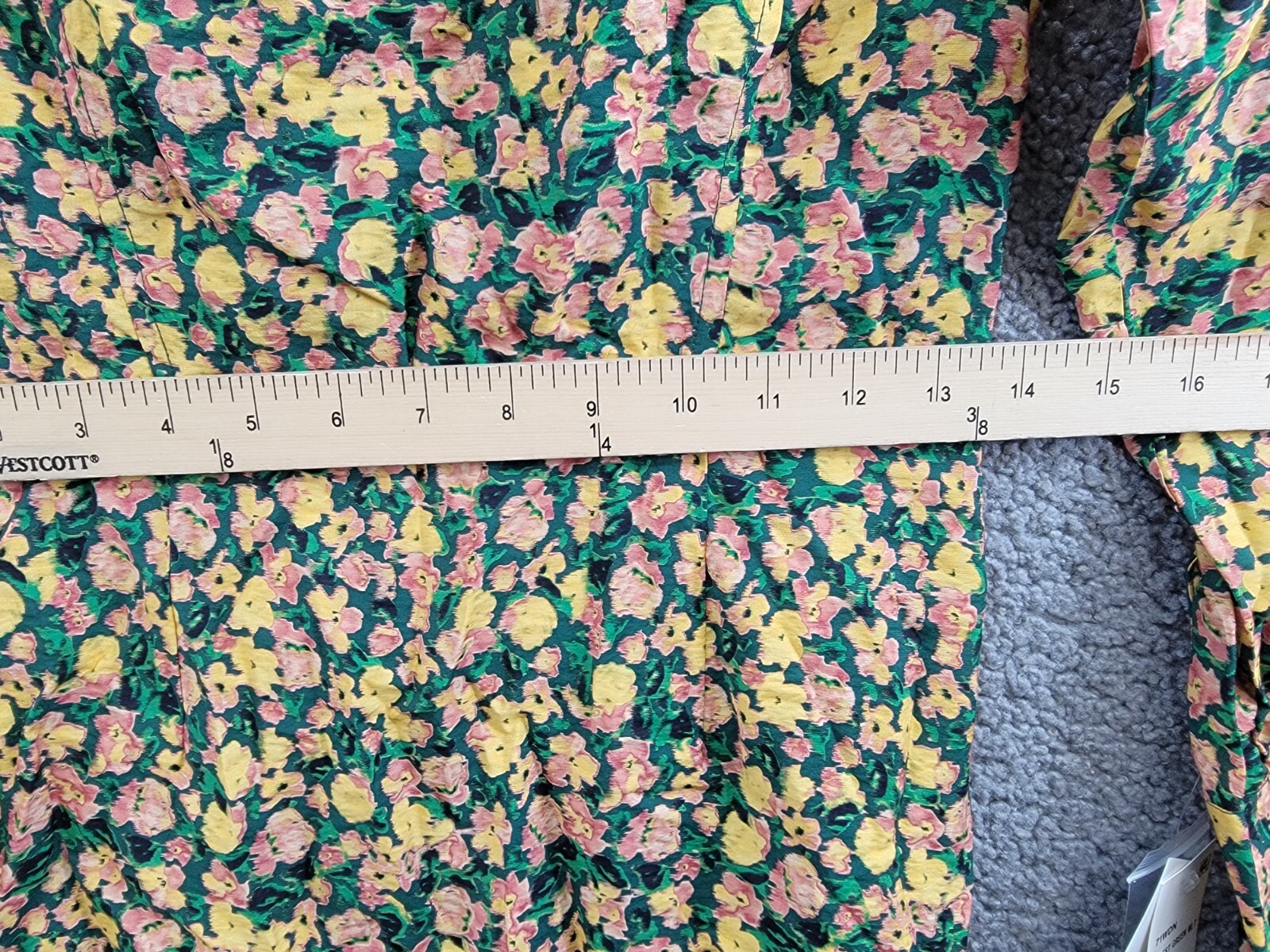 French Connection Aleezia Flavia Floral A-Line Dress Women's 4 Forest Green L/S - Picture 7 of 19