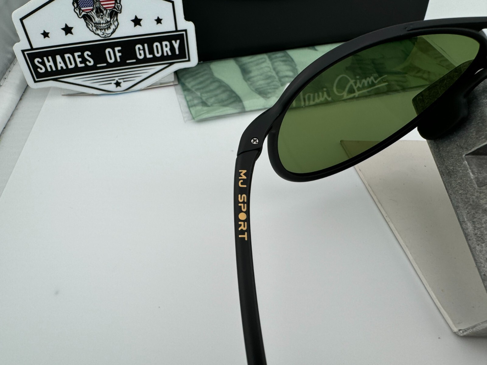 Pre-owned Maui Jim Alelele Bridge Mj 438-2m Black Maui Ht Green Polarized Sunglasses In Maui Ht Polarized