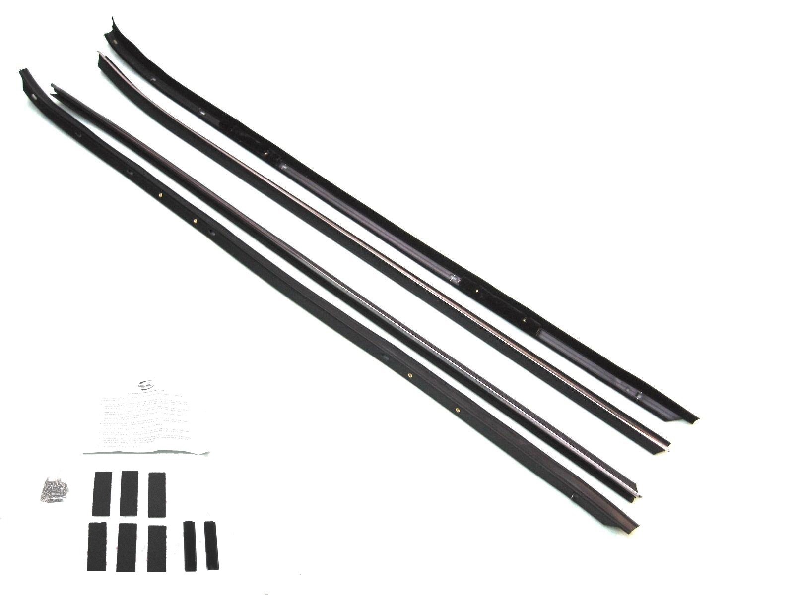 70-81 F-Body 4pc Belt Door Window Felt Weatherstrip OUTER NO BEAD w// Install Kit
