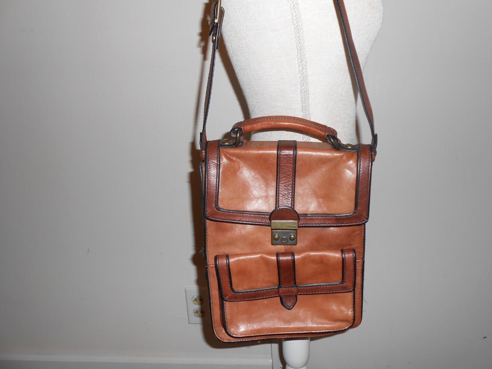 Fossil Vintage Reissue Double Flap Two Tone Leather Small