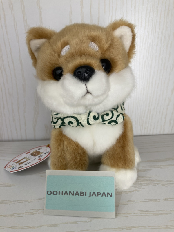 kawaii Sitting Shiba Inu Dog with Neckerchief Plush Doll Stuffed Animal Size S