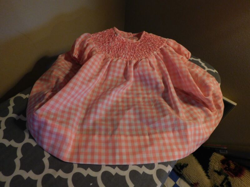 Handmade Full Circle Toddler Dress Smocked Pink Gingham