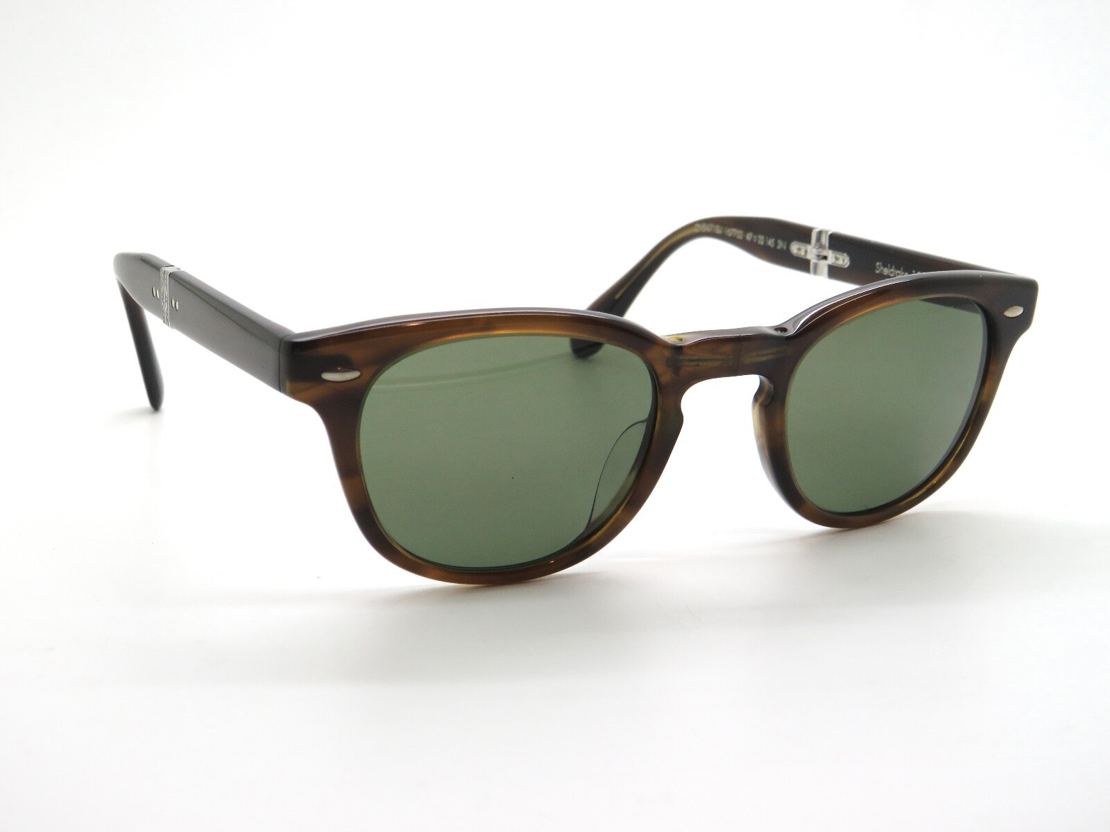 Pre-owned Oliver Peoples Sheldrake 1950 Ov5471su 167752 Bark/g-15 47mm Folding Sunglasses In Green