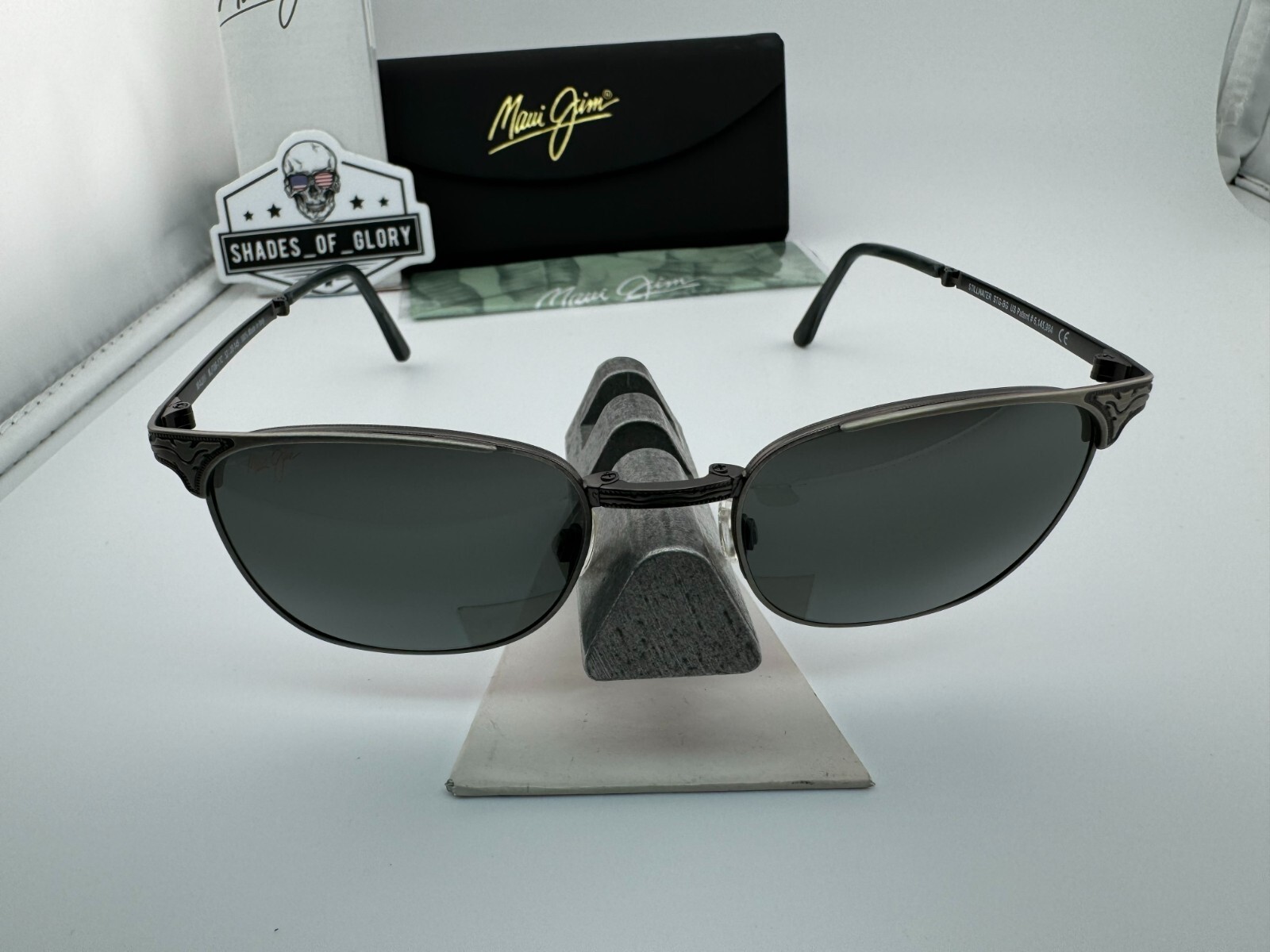 Pre-owned Maui Jim Stillwater Mj 706-17c Pewter Neutral Grey Polarized Folding Sunglasses
