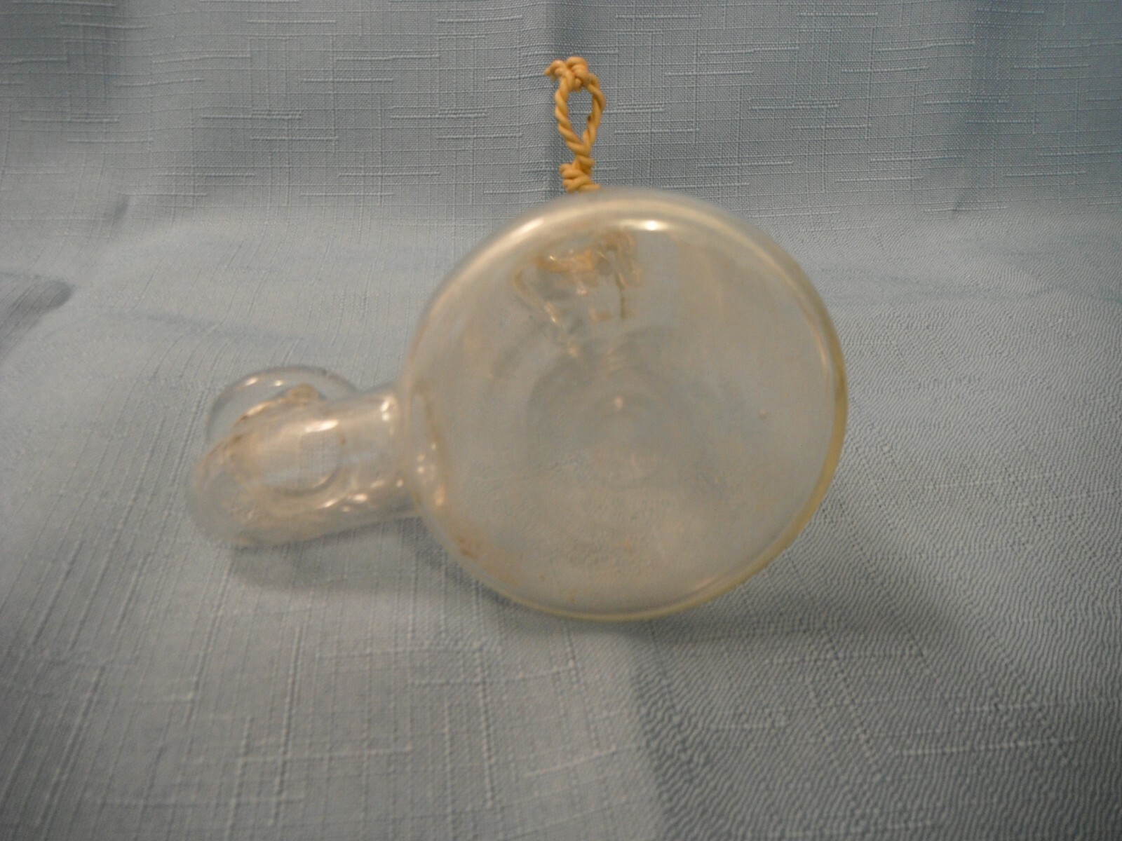 BIRD CAGE FEEDER, Antique  BLOWN Clear glass