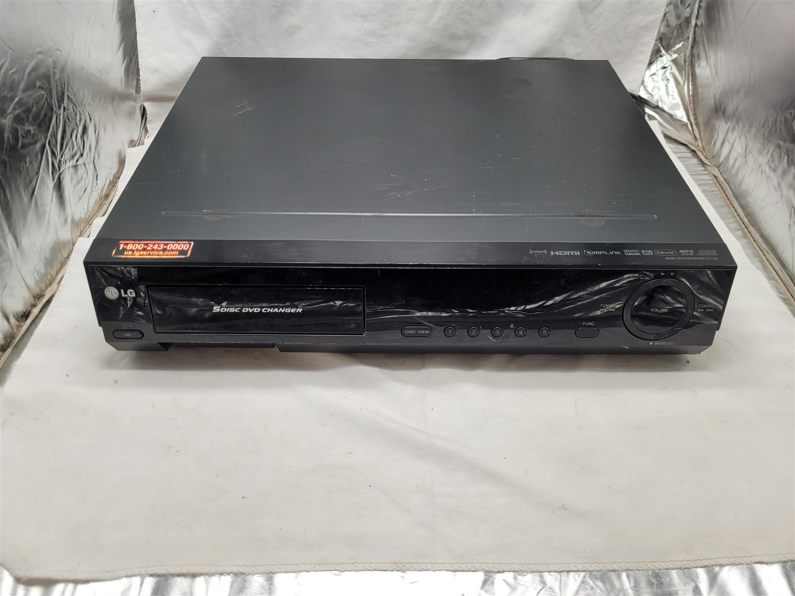 LG 5 DISC DVD HOME THEATER RECEIVER LHT764 1000w XM READY