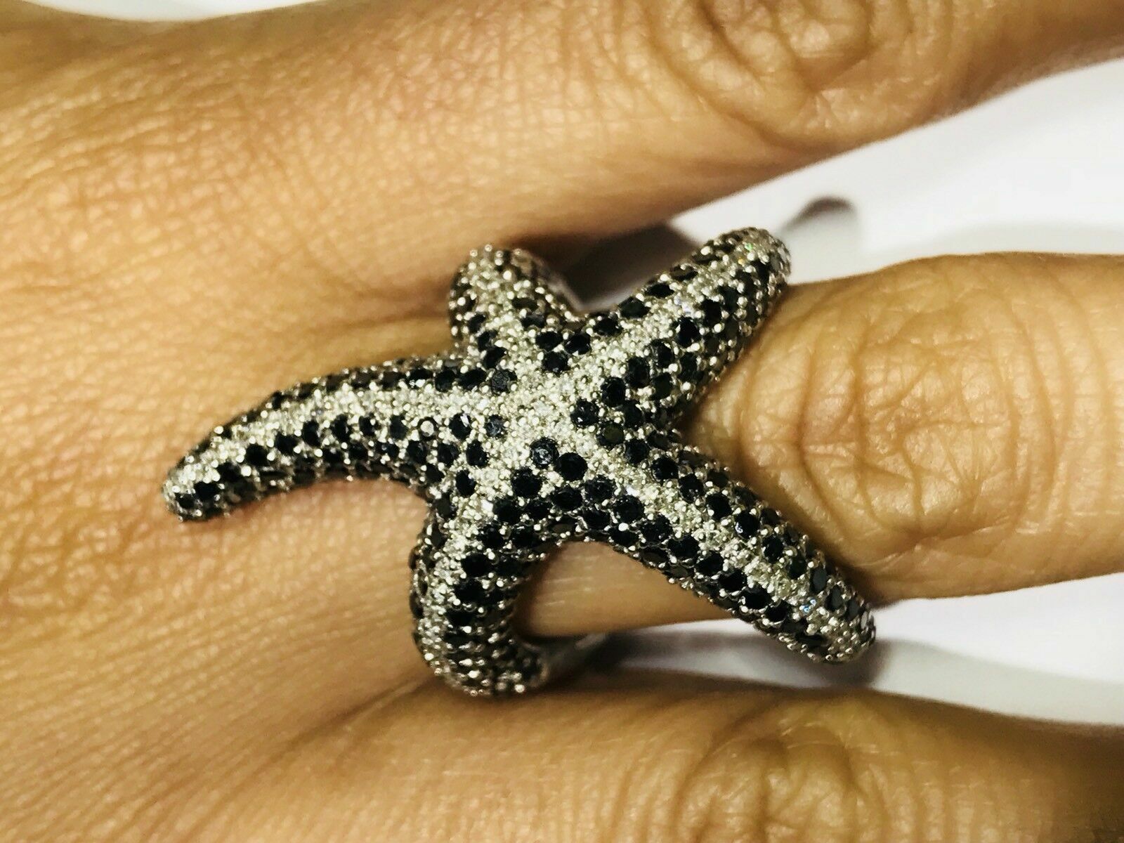 Pre-owned Online0369 1.38 Ct Rd Black White Cubic Zirconia Mens Oct Opus Ring 925 Sterling Silver In Yellow