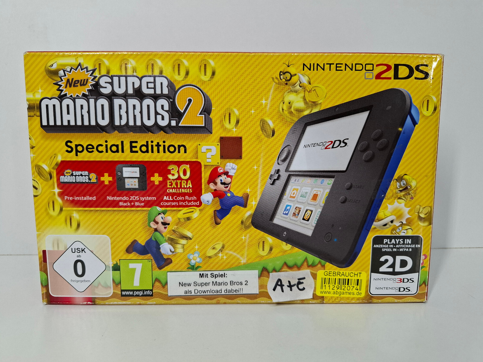任天堂2DS LL 中古　New スーパーマリオ2 ，ペーパーマリオ Console - Nintendo 2DS - New Super Mario Bros 2 Special