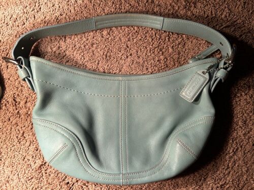 VINTAGE Coach Bag Womens Leather Hobo Purse Blue Shoulder VINTAGE Coach Bag Womens Leather Hobo Purse Blue Shoulder