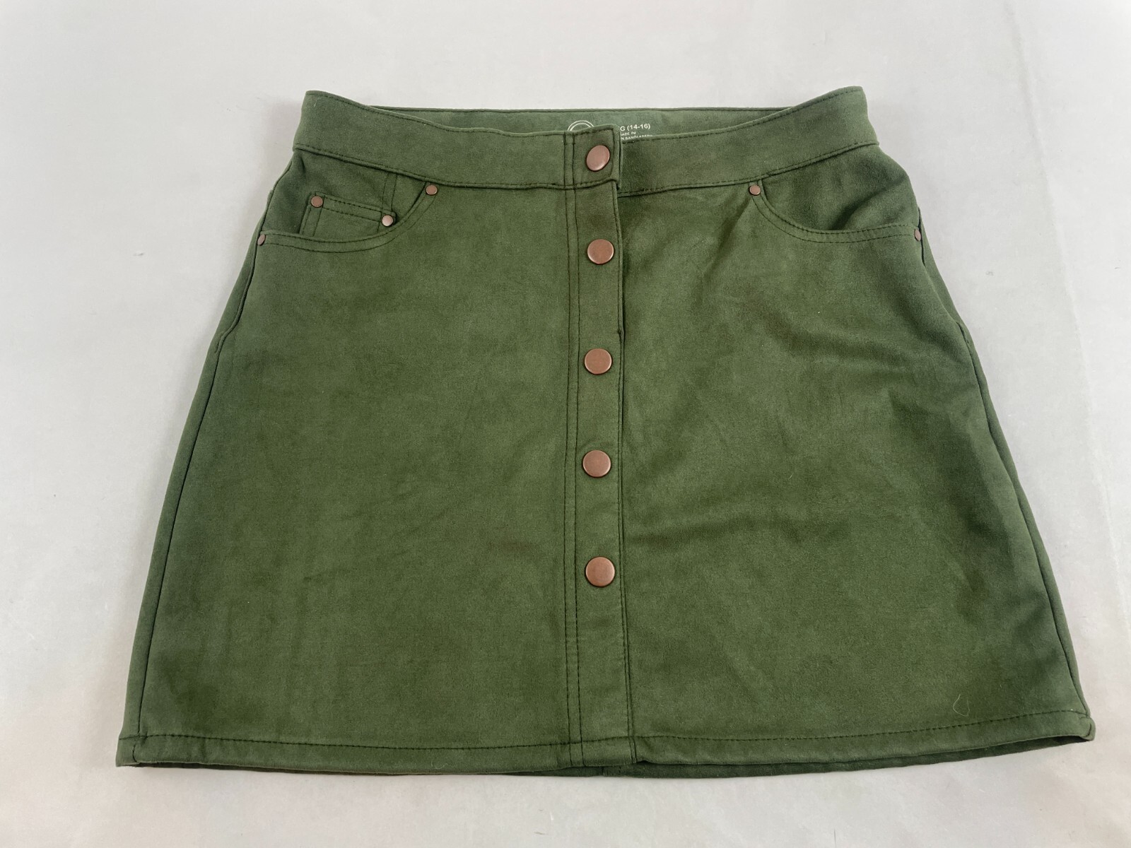 Wonder Nation Skirt Girls Size XL Green A-Line Faux Suede