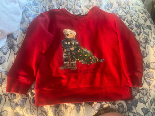 Polo Ralph Lauren Boys Polo Bear Christmas Tree Sweatshirt Polo Ralph Lauren Boys Polo Bear Christmas Tree Sweatshirt