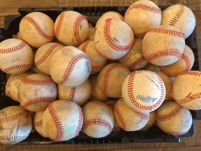 Lot of 12 Used Leather Baseballs Little League Rawlings Practice Training Balls 