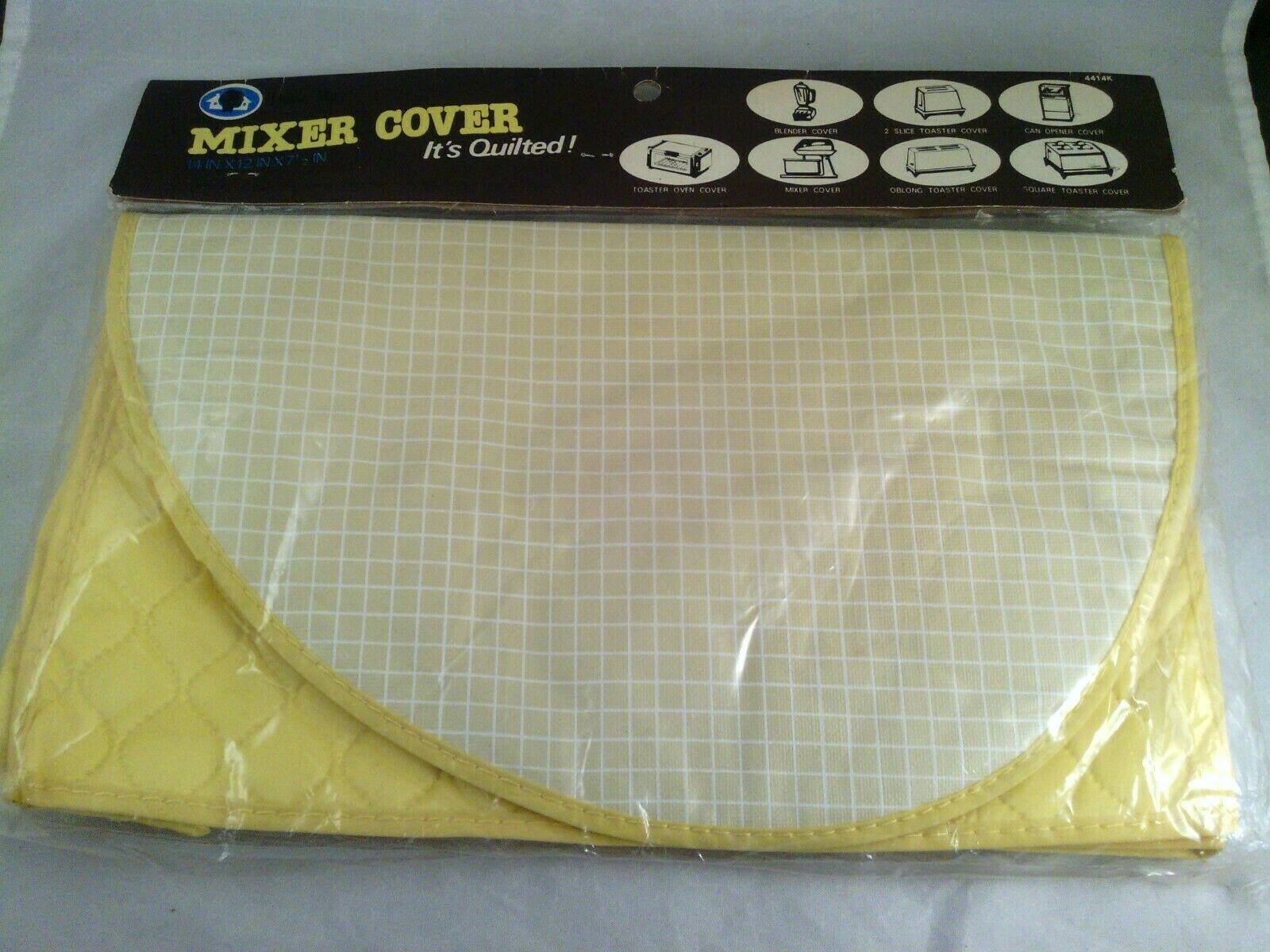 Vintage Dora May Quilted Vinyl Mixer Cover Yellow NEW Factory sealed 14x12x7.5