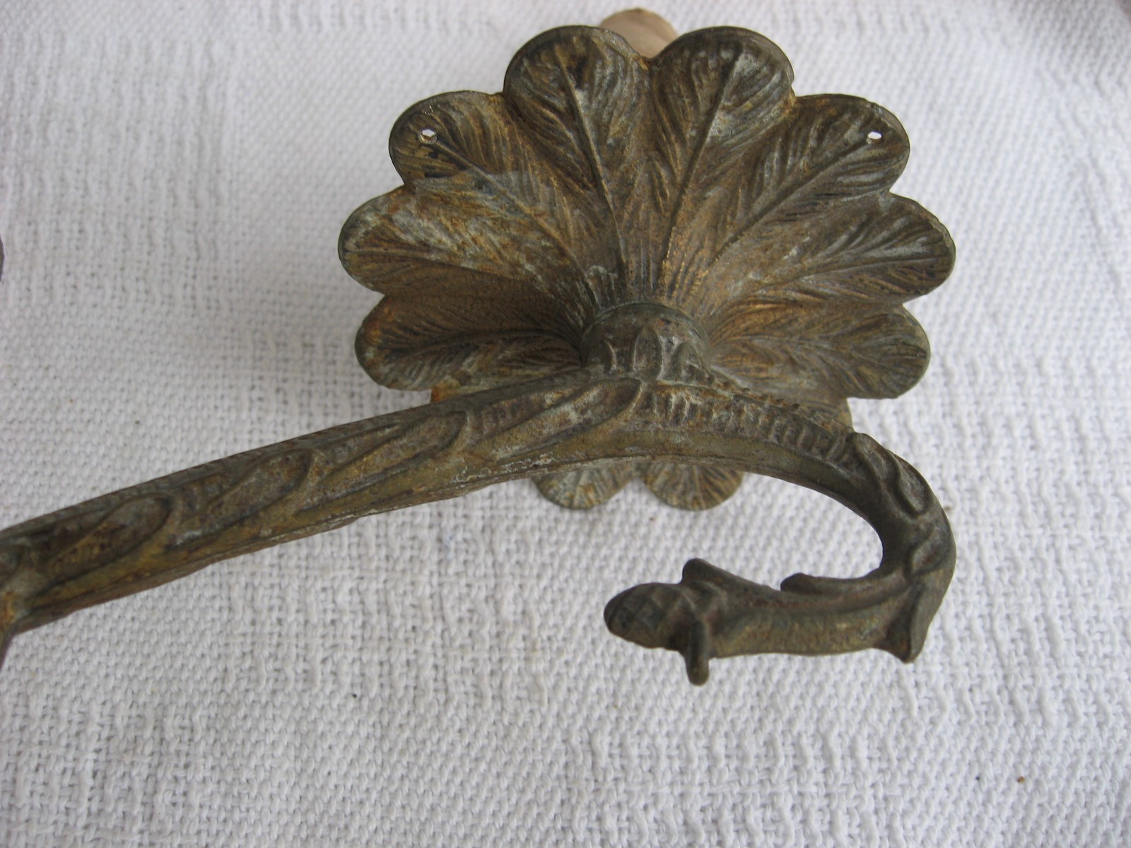 Vintage Antique Lamp Tendril Part-Brass/Bronze Metal-Art Nouveau Style-Nice Cond