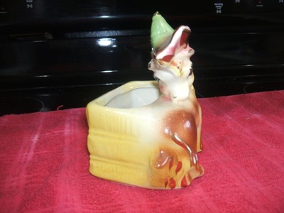 SHAFER 23 K Gold Donkey with Green hat planter  Wonderful