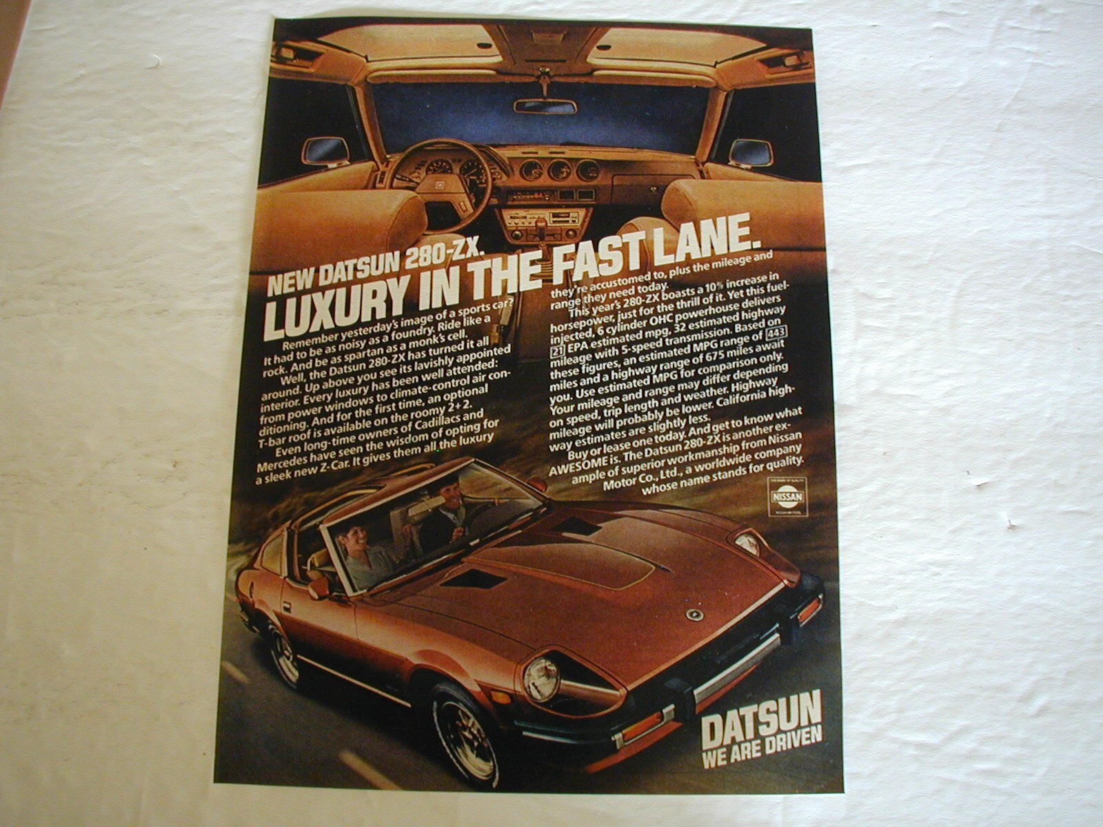 VINTAGE 1980S DATSUN 280-ZX VINTAGE CAR PRINT AD RARE HTF | eBay