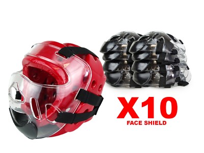 X10 NEW Martial Arts Clear Mask Face Shield for Sparring Head Gear 