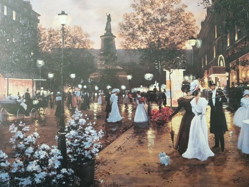 イタリアDemain 絵画 c.kieffer \"AN EVENING OUT\" イタリアDemain 絵画 c.kieffer 