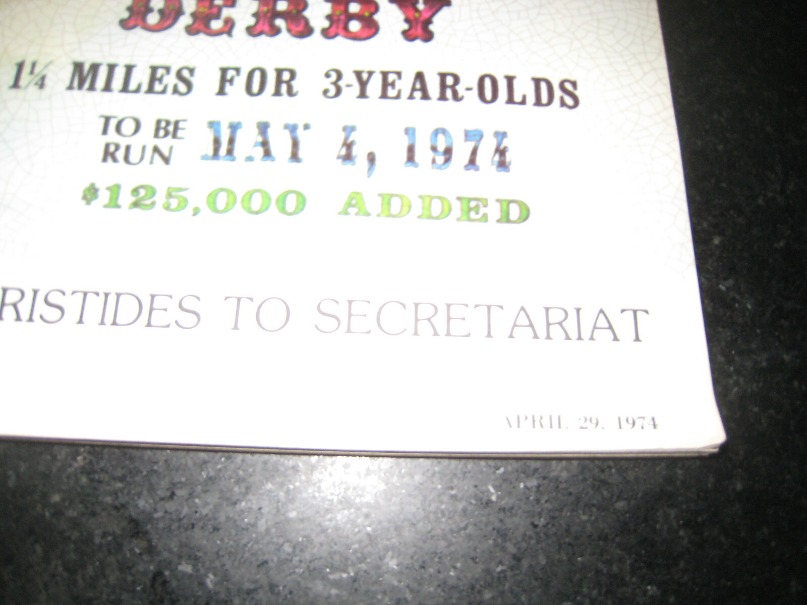 1974 - April 29th - Blood Horse Magazine Kentucky Derby Centennial History