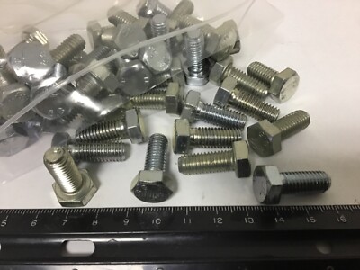Qty(50) M8 X 20MM Long Fully Threaded Zinc Plated Hex Head Screws