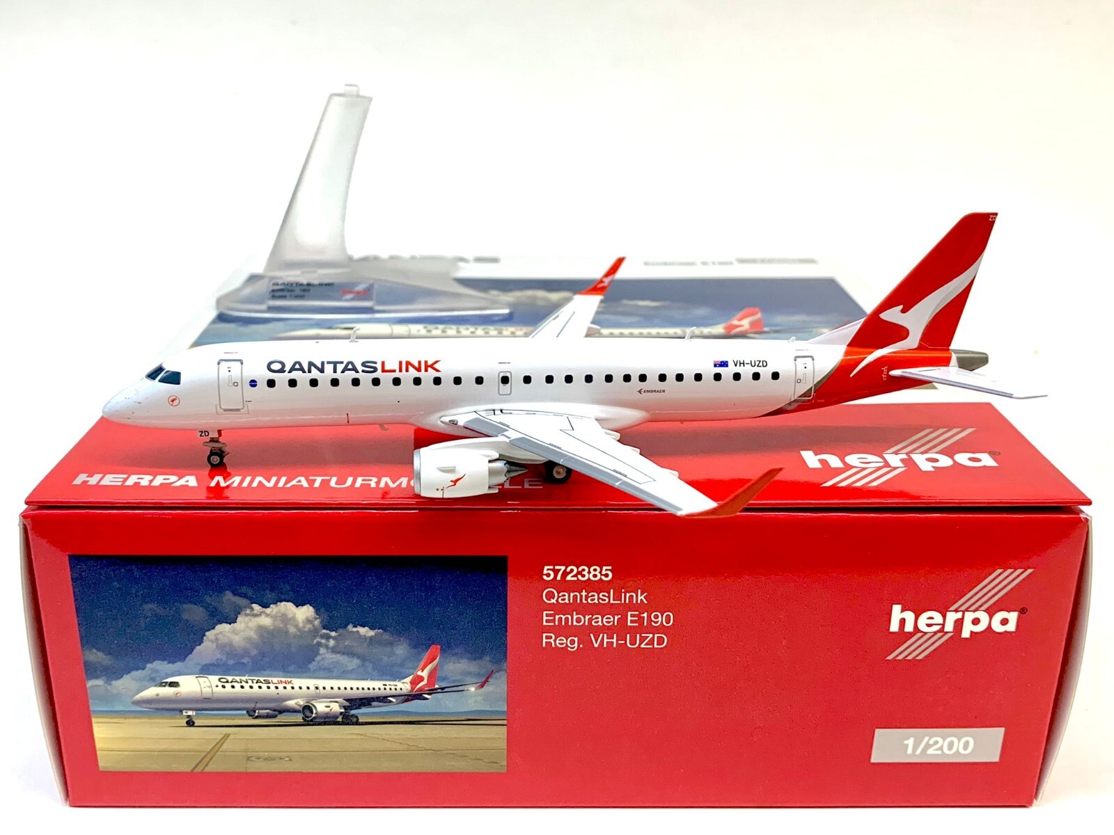 Herpa Wing QantasLinks Embraer E190 1:200 VH-UZD 572385 | eBay