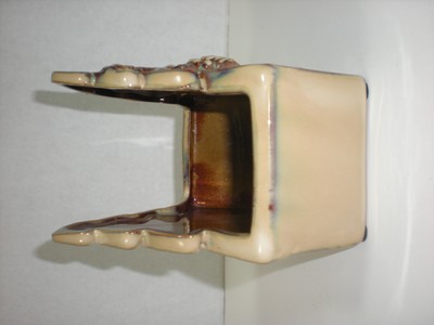 Vtg Majolica Napkin Holder PINE CONES