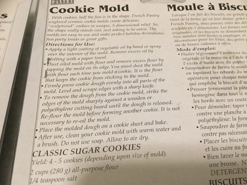 French Pantry Ceramic Cookie Mold Santa Clause And Christmas Tree