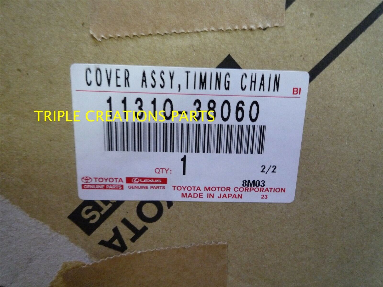 GENUINE Toyota 11310-38060 COVER SUB-ASSY, TIMING CHAIN OR BELT 1131038060  OEM | eBay