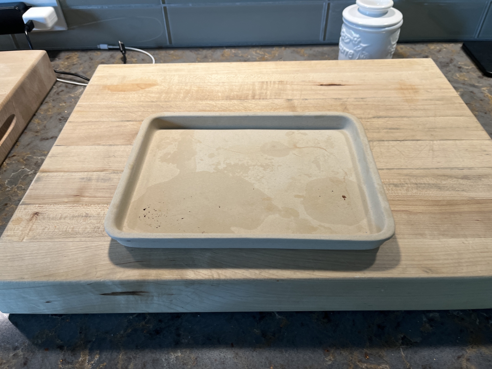 Pampered Chef Small Bar Pan Toaster Oven Tray Stoneware Classics 1448