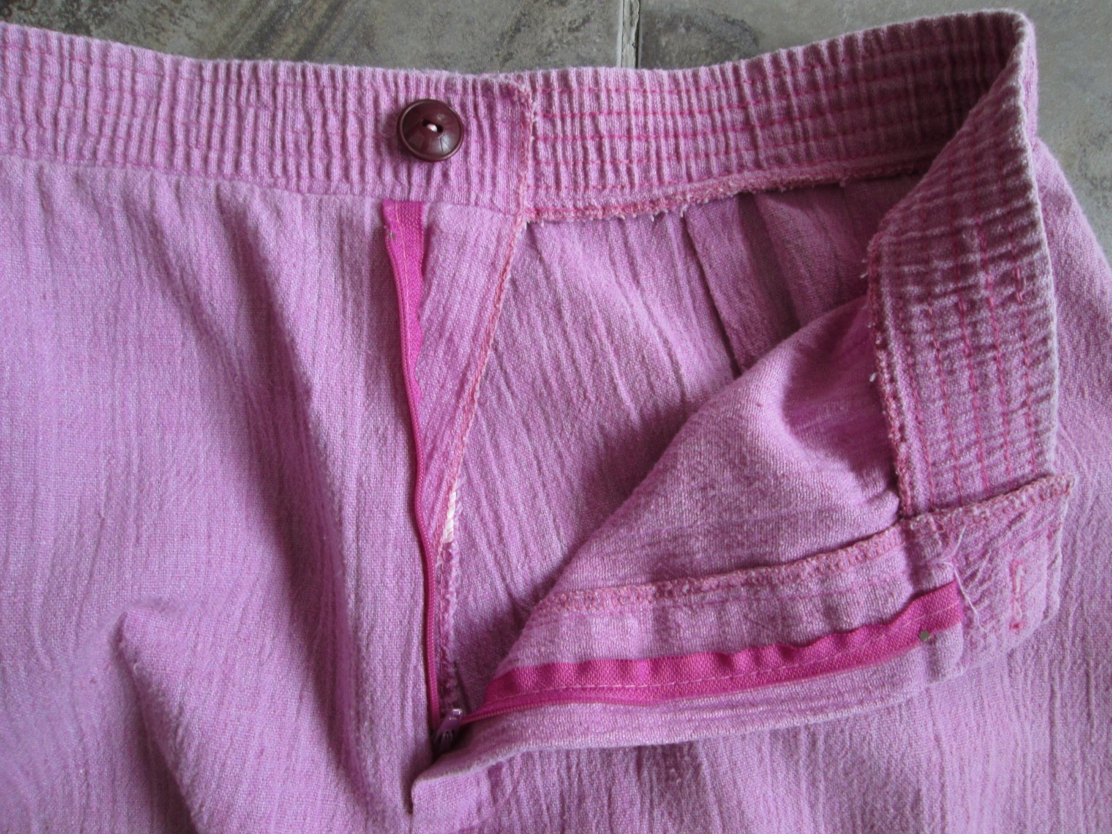 VTG Orbit Sport Muslin Cotton Pants 14 28x29 Purple Pink Wide Flare High Waist