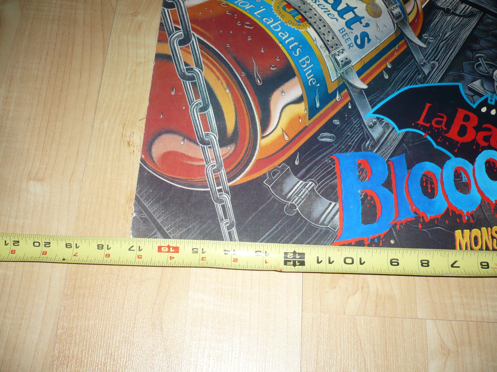 Labatt's Blue 1988 ENTER THE BLUE ZONE MOSTER BASH 2 SIDED Cardboard Poster