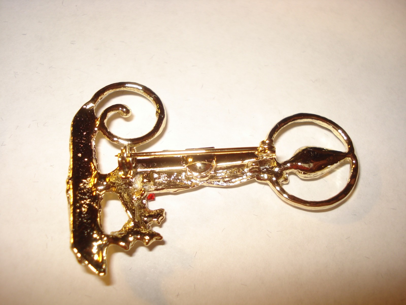 Vintage Candle  Rhinestone Brooch Pin