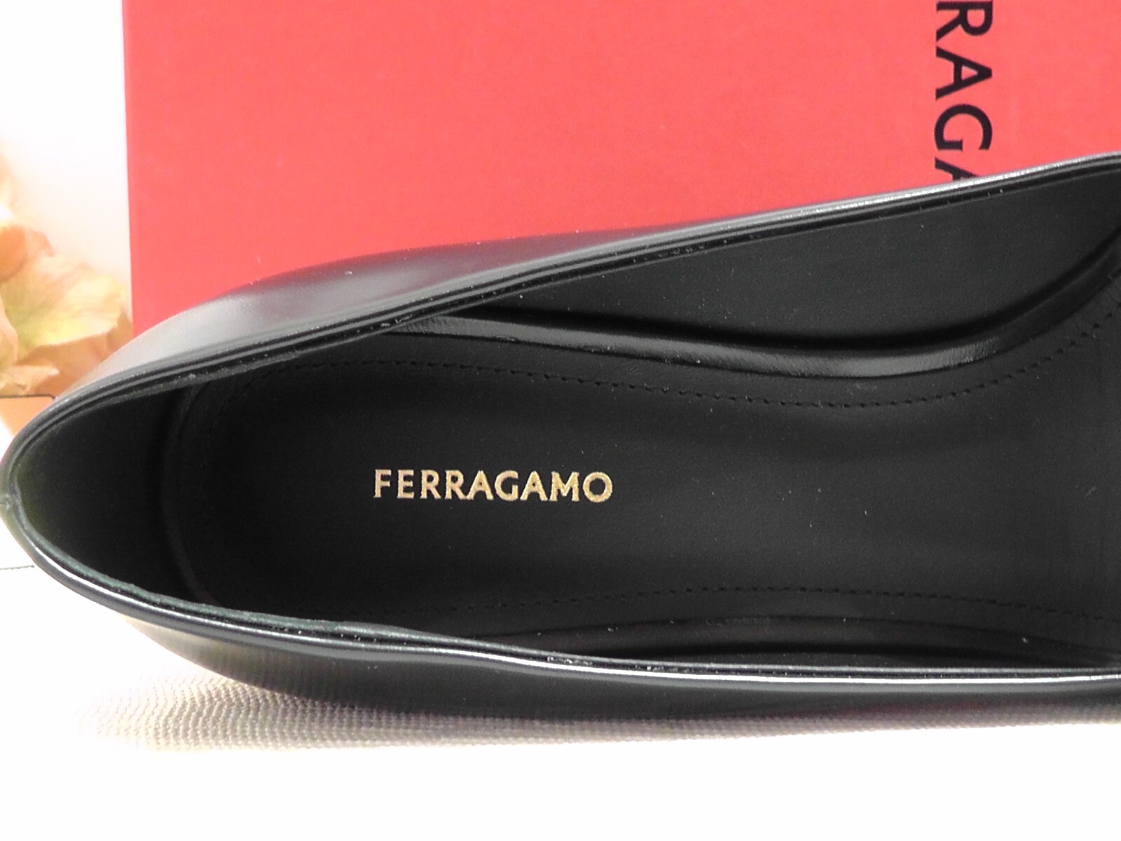 Pre-owned Ferragamo Black Leather Myra Bow Block Heel Pumps Size 9c $850nib