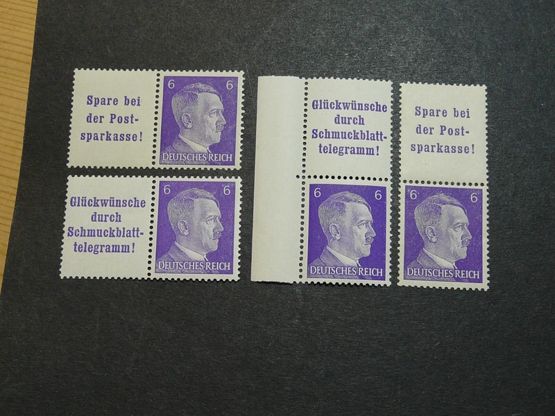 Deutsches Reich, Zd: S 282, S 286, W 154, W 155 , Postfrisch , Mnh, Kw : 44,00