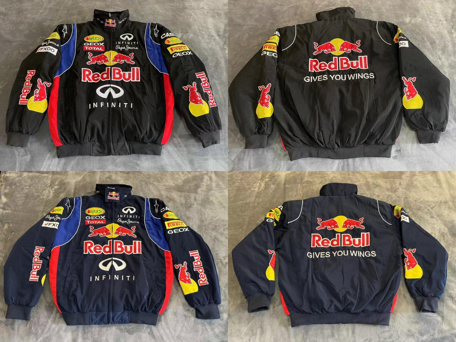 Unisex Adult Red Bull Jacket Ebroidered Cotton Padded F 1 Unisex Adult Red Bull Jacket Ebroidered Cotton Padded F 1