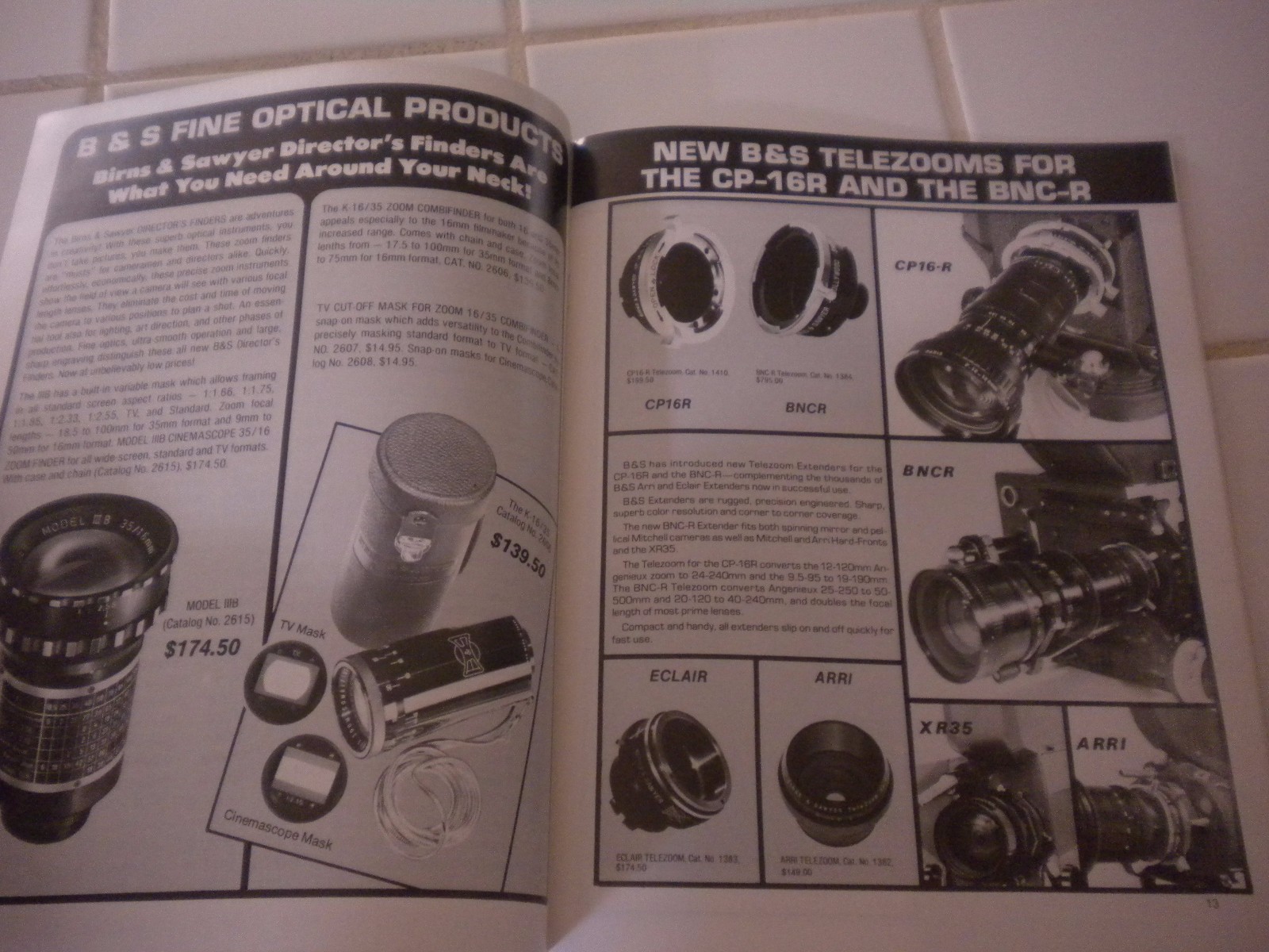 Vint.Catalog of Prof. Products for the Motion Picture Industry 1978 Birns & Sawy