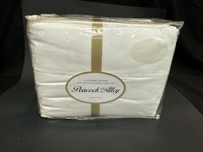 Peacock Alley 6oz Double Sheared 100% Cotton Flannel King Size Sheet Set