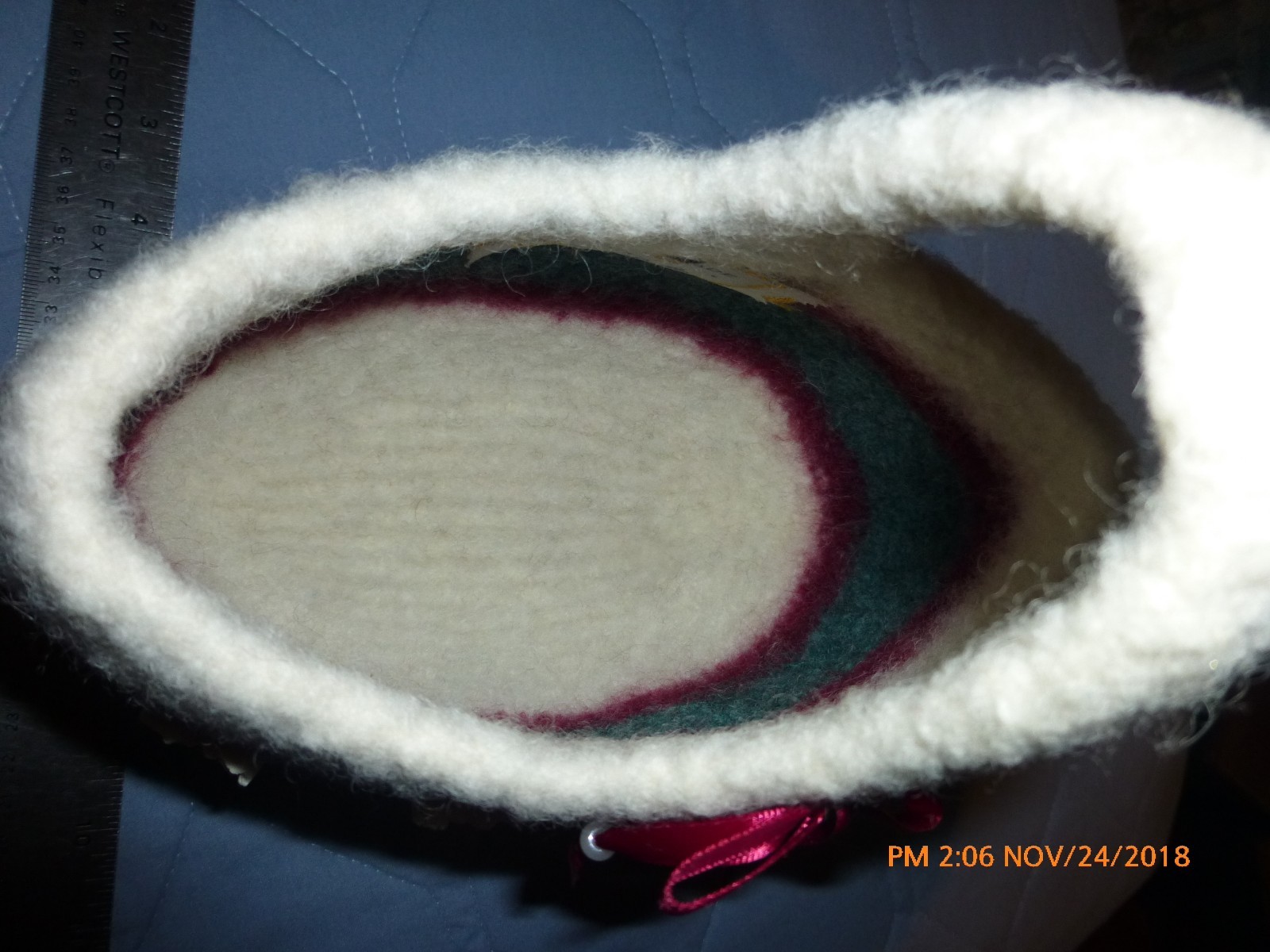 Wool Basket, Knitted, Felted, Unique, Hand Made Container