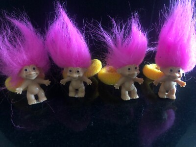 4 x Russ Troll Hairbands~Vintage~Troll~Doll~Collectable~Set Of 4~Pink Hair~NEW