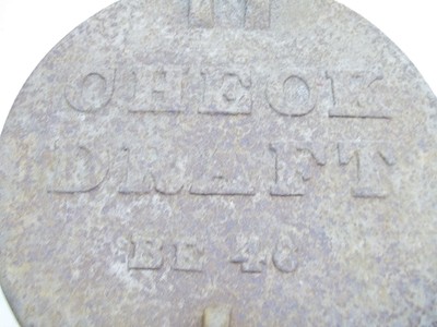 Antique check draft door for display or repurpose 6 1/2 inch